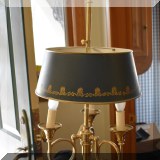 DL43. Brass lamp with horn-shaped arms. 